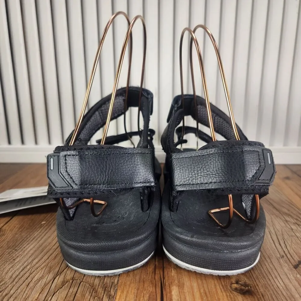 New Balance Recharge Sandals M2080BK Mens Sz 8 D Black Leather Comfort City Walk
